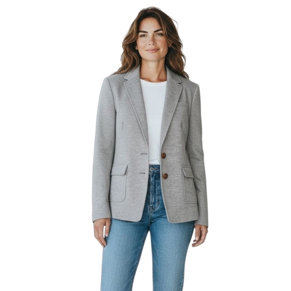 Banana Republic Jackets & Blazers - Banana Republic 2-Button Blazer Jacket Gray Patch Elbow Classic Fit Sz 8